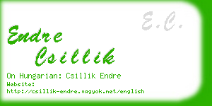 endre csillik business card